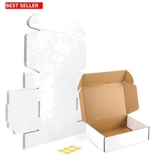 Mailer Boxes Small 7X5X2 Set Of 6 White Corrugated Cardboard Packing Business