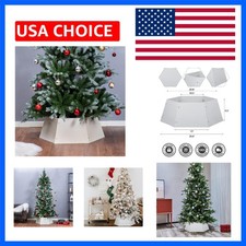 Metal Christmas Tree Ring, Christmas Tree Collar with Printed Snowflake, Chri...