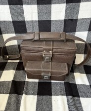 Vintage Leather Camera Case Brown with Carrying Strap Multiple Compartments