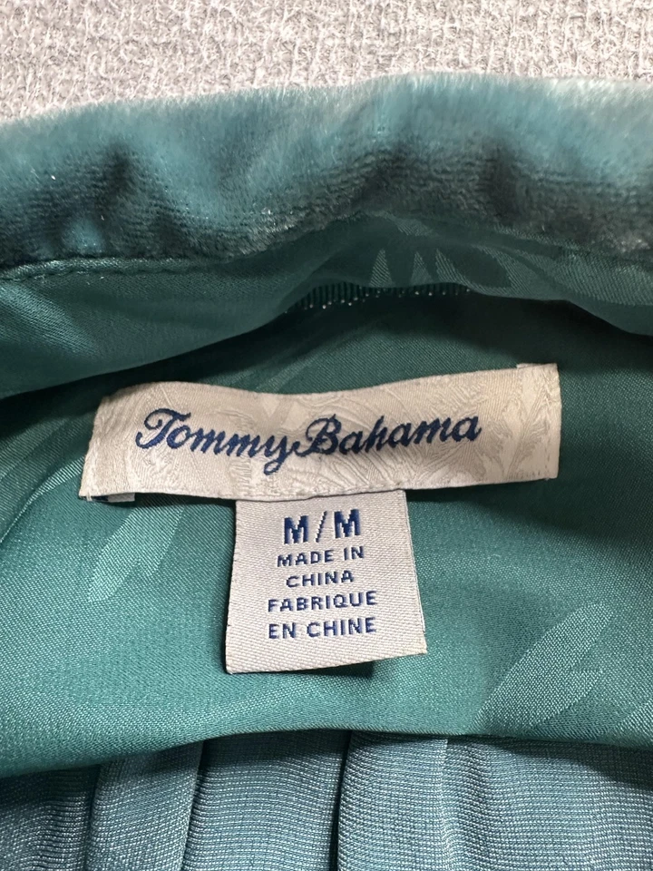 Camisa feminina Tommy Bahama média veludo azul-petróleo mistura de seda roupa de dormir 193-SW320827 - Imagem 3 de 4