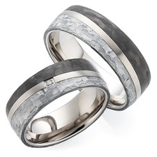 Trauringe Titan Carbon Diamant - Partnerringe...