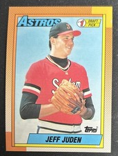 1990 Topps Jeff Juden #1 Draft Pick Rookie Card (RC) #164 Astros Pitcher VG O/C. rookie card picture