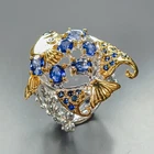 Handmade Blue Sapphire Ring 925 Sterling Silver Size 6.5 /R472521