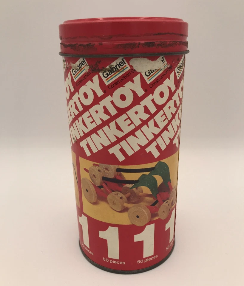 Vintage 1979 Gabriel Tinkertoy Set 1 #30010 Tinker Toys Missing Pieces - Image 3 of 4
