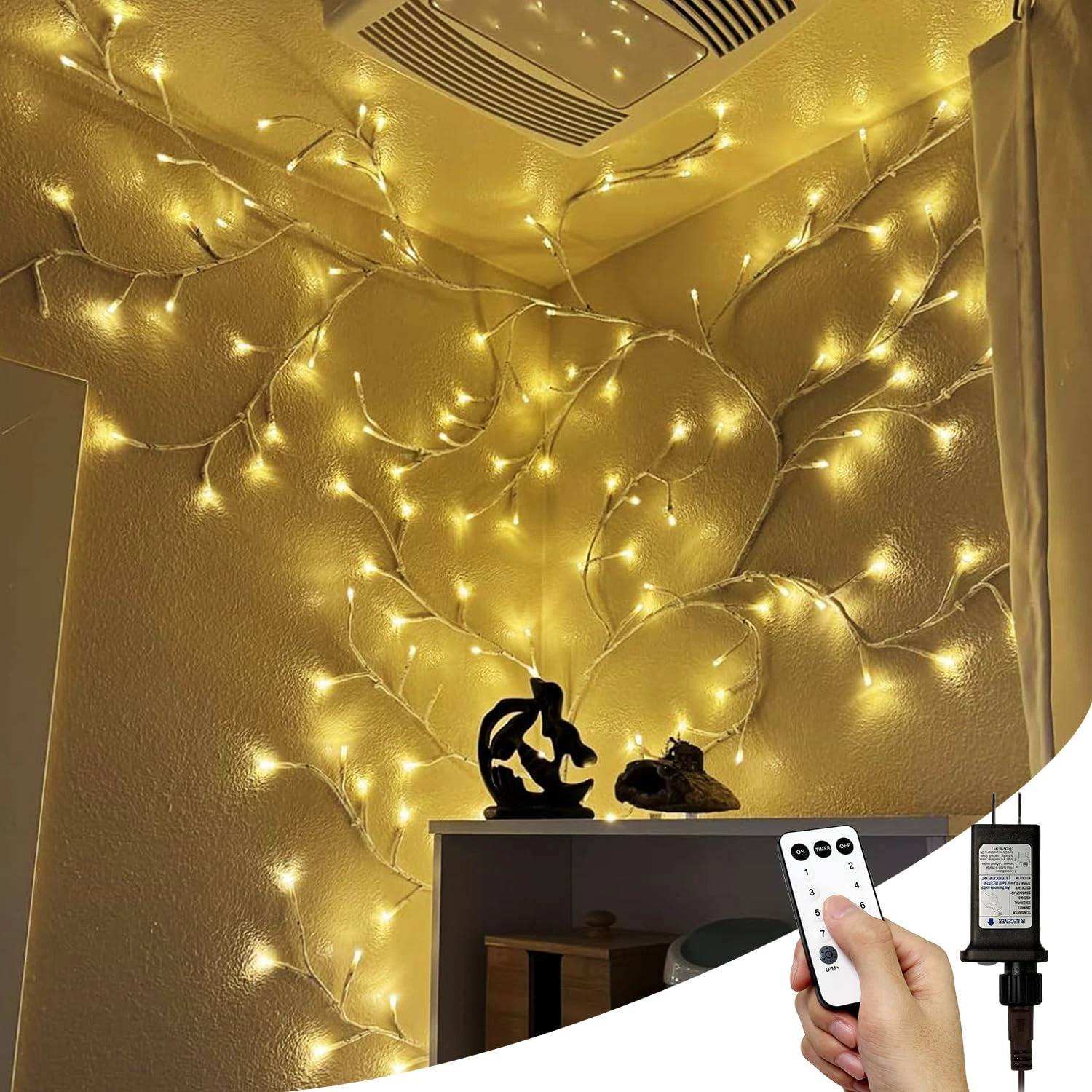 Enchanted Willow Vine Lights with Remote - 2Pcs 144 LEDs for Home Decor