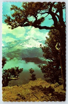 Postcard Pikes Peak Clouds View from Rampart Range Road Colorado