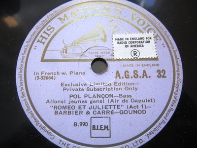 1904 POL PLANCON Bass Trill ROMEO Air de Capulet CHALET Vallons de l Helvétie