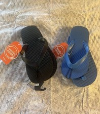 2 Pair WONDER NATION Boys Size 11-12 13-1 Flip Flops Slippers Sandals Beach