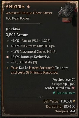 Diablo 4 Enigma 1GA Chest Season 15 SC PC PS XBOX
