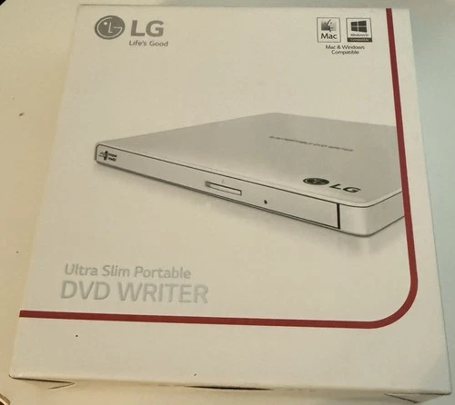 LG Ultra-Slim Portable DVD Burner & Drive with M-DISC Support - White GP65