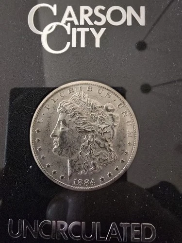 1884-CC Morgan Silver Dollar Carson City Mint Choice Uncirculated BU+