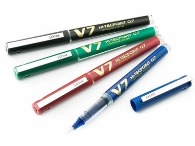 Pilot V7 Hi-Tecpoint Tintenroller Patronensystem flüssige Tinte mittlere 0,7 mm Spitze