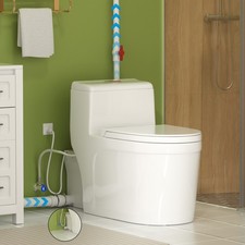16.3" One Piece Macerating Toilet with 600W Pump Upflush Toilet for Basement