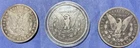 Set of 3 Morgan Silver Dollars, 1879, 1888 and 1892