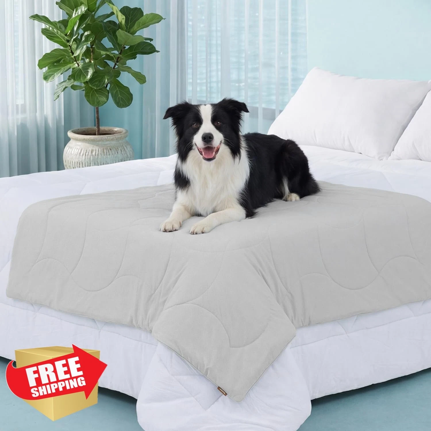 ZOMISIA Cooling Blanket Large Dog Grey 50"x60" Washable Summer Pet Mat