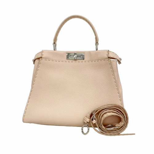 Fendi Selleria Peekaboo Leather Handbag, Pink, 2-way Bag for Women GZl1iblh