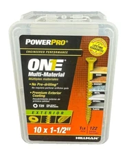 Power Pro One Multi-Material Screws 10x1-1/2 Inch T25 Engineered Coating 122 pcs