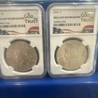 LOT OF 2 1923 PEACE DOLLARS - NGC BRILLIANT UNCIRCULATED