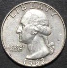 1962 D SILVER WASHINGTON QUARTER COIN