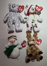 TY Jingle Beanies - 4 Beanie Babies Christmas Ornaments
