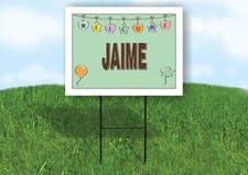 JAIME WELCOME BABY GREEN 18 in x 24 in Yard Sign Road Sign with Stand