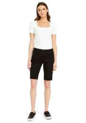 Buffalo David Bitton Women's Ella Denim Biker Shorts in Black-Size 30 NWT $69