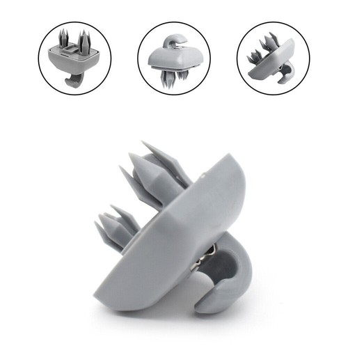 2-Pack Grey Interior Sun Visor Hook Clip For Audi A1 A3 A4 A5 Q3 Q5 - Replacement Bracket #8E0 857 562, ABS Plastic
