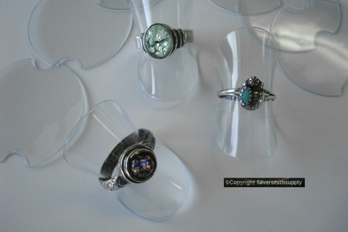 RING Displays 10 Finger CLEAR flexible plastic ring display ring stands JD020 - Picture 3 of 5