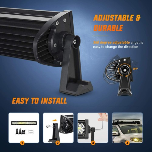 Nilight Triple Row 22Inch 480W Flood Spot Combo Bar Driving Led Off Road for SUV - Picture 6 of 10