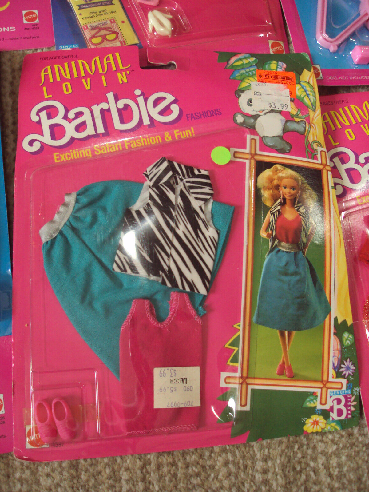 Barbie Doll Fashions LOT OF 6  New In Package 1980's/90's Mattel, Inc.