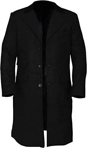 SELECTED HOMME - Manteau noir en laine recyclée