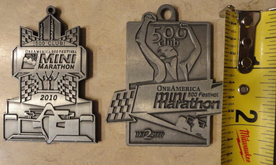 Medalhas de mini maratona de corrida Indy 500 13.1 carro Indy Indy 2009 2010 corrida EUA - Imagem 4 de 4