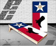 Texas Flag Boot Cornhole Boards Bean Bag Toss Game