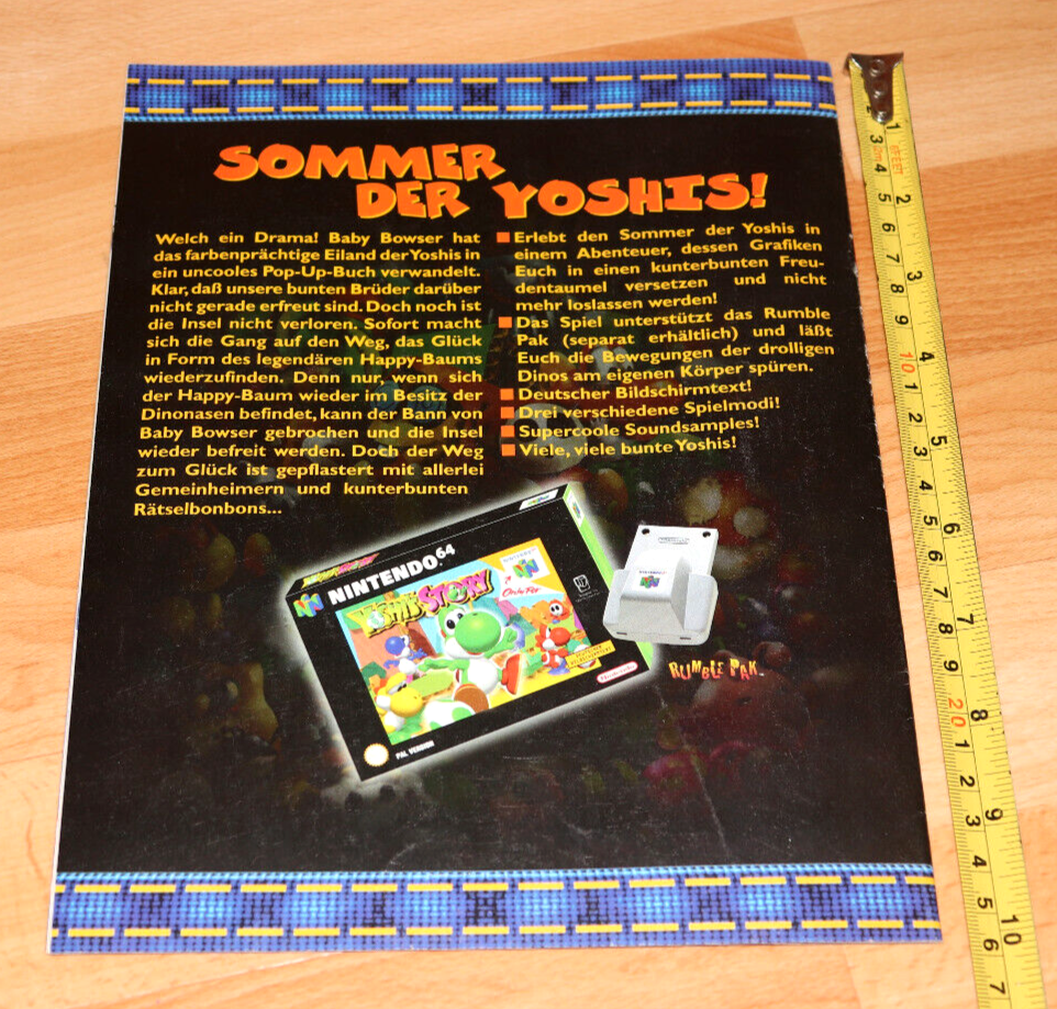 1998 Vintage Nintendo 64 Yoshi's Story Extremely Rare Comic