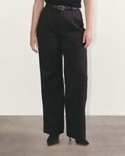New Everlane The Draper Pleated Pant in Buttersmooth Linen Black Pants Size 10