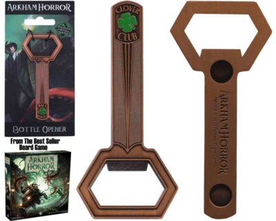 Flaschenöffner aus emailliertem Metall Arkham Horror clover club bottle opener