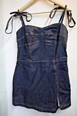 Amanda Uprichard D-4844 Taylor Denim Skort Romper, Ladies Size: Large