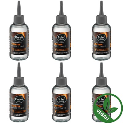 6 x 150 ml | Balea Men Haar-Tonic Power Effect Coffein Boost Ohne Silikone Vegan