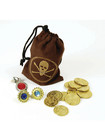 Pirate Loot Bag Pirates Accessory Caribbean Coins & Jewels Fancy Dress
