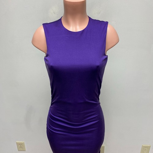 Susana Monaco Womens Purple Sleeveless Knee Length Stretch Button Back Dress S - Picture 2 of 7