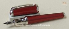 MONTEGRAPPA PICCOLA ROSSA CON PENNA STILOGRAFICA PLATINATA ORO MASSICCIO 18K PENNINO!