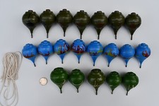 Lot of 3 Traditional Wood Spinning Tops from Peru. Trompos de madera de Peru, U3