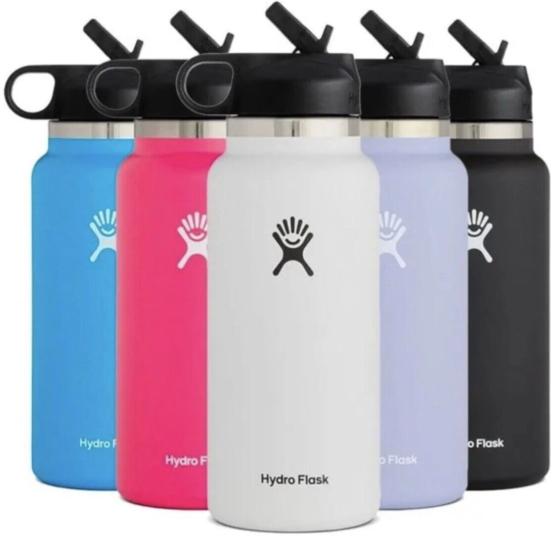 Hydro Flask Water Bottle Wide Mouth Flask with Straw Lid 32oz