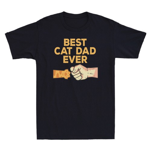 Best Cat Dad Ever Funny Father's Day Gift For Cat Lovers Men's Cotton T