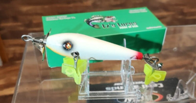 3.5'' Wooden Topwater lure Jensen Luhr chopper blades (Bone white)