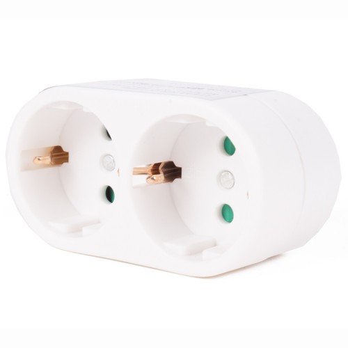 Doppelstecker Mehrfachstecker Duo Stecker 2-fach Multistecker Vertikal weiss - Bild 11 von 16