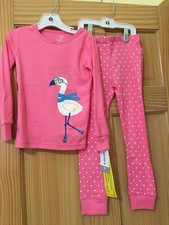 New Carter's Girls Pink Flamingo Pajama Set Long Sleeve Long Pants 2T, 3T, 5T, 4