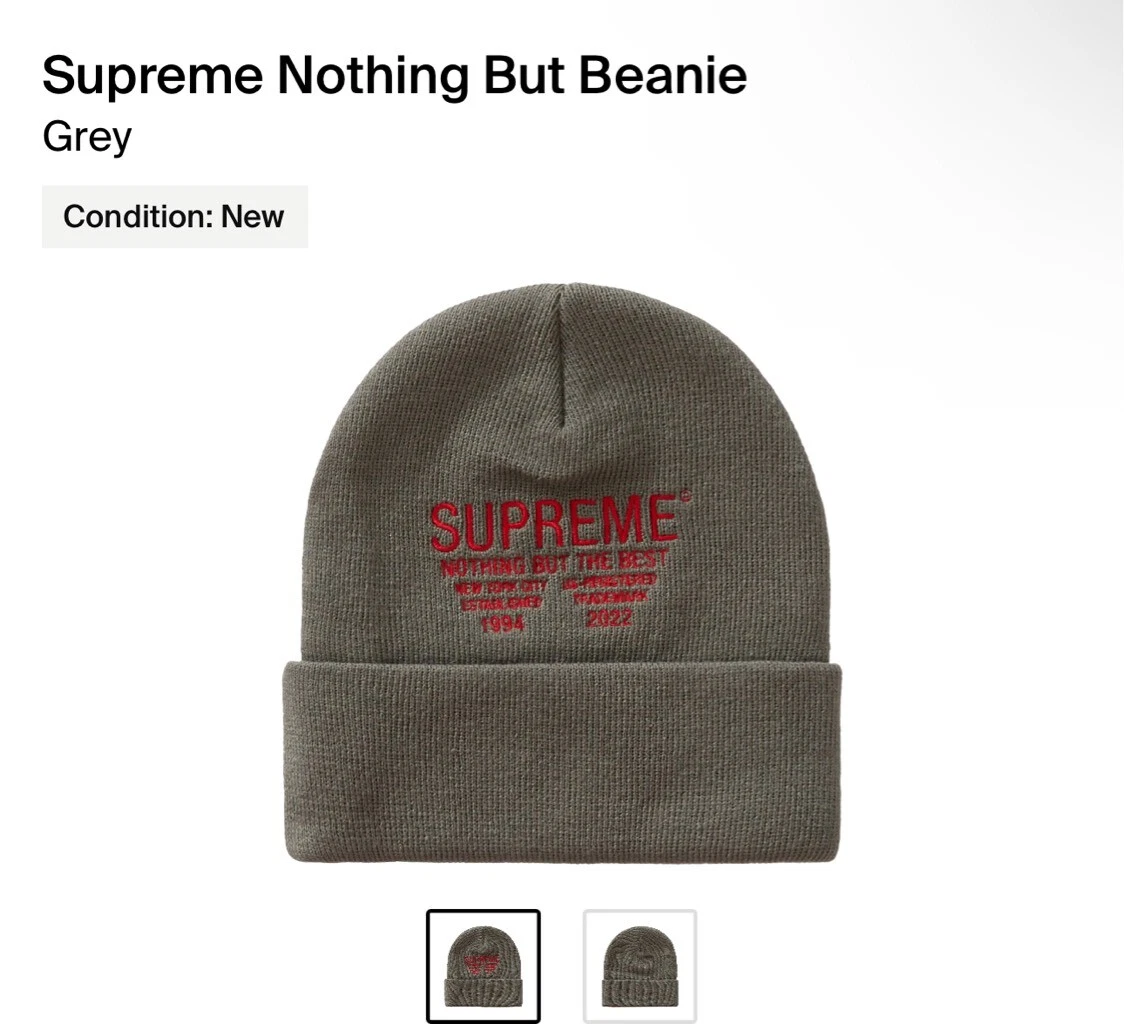 Bonnet gris Supreme rien que 