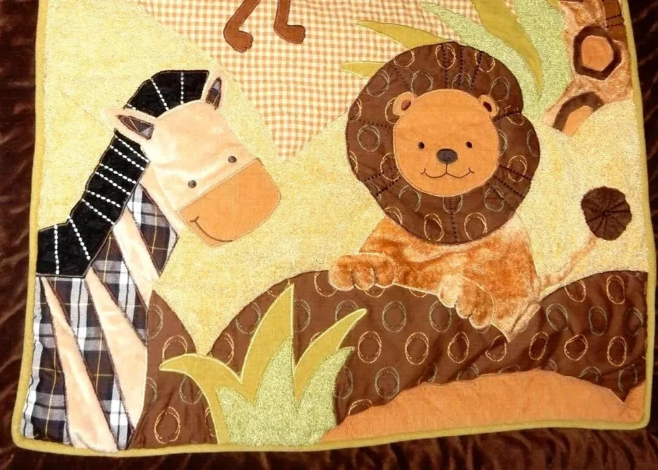 3A!¡GUAU! Manta edredón cuna LN LAMBS & IVY CoCoA Jungle Safari Zoo Animales Foto 3 de 4