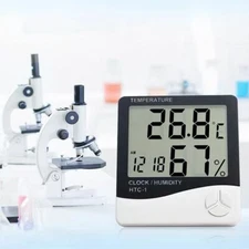 TECHTONGDA 1 PC Indoor Digital LCD Temperature Humidity Meter Clock Newest